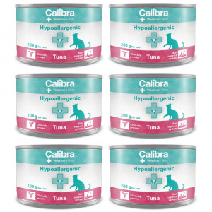 CALIBRA VD Cat Hypoallergenic Tuňák – mokré krmivo pro kočky – 6×200g