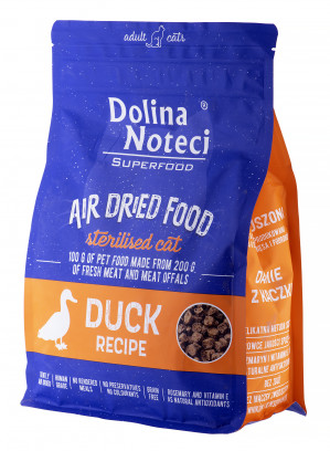 DOLINA NOTECI Superfood Sterilised Cat Kachna - sušené krmivo pro kočky - 1 kg