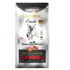 BIOFEED Euphoria Fresh Adult Mini & Small Pork with beef - suché krmivo pro psy - 2kg