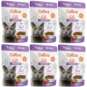 CALIBRA Cat Life Adult Veal in gravy - mokré krmivo pro kočky - 6x85g
