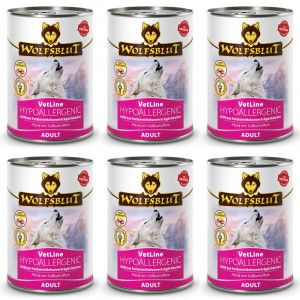 WOLFSBLUT VetLine Hypoallergenic Horse - vlhké krmivo pro psy - 6x395g