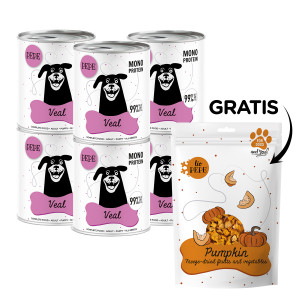 PAKA ZWIERZAKA Pepe Veal – mokré krmivo pro psy – 6×800 g + DÁREK