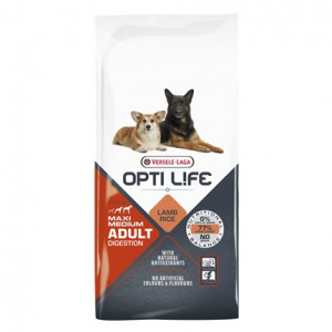 VERSELE-LAGA Opti Life Adult Digestion Medium & Maxi Lamb - suché krmivo pro psy - 12,5kg