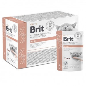 BRIT VD Renal Cat Pouch Box - mokré krmivo pro kočky - 12x85g