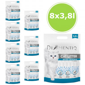 DIAMENTIQ Micro Crystals silikonové hrudkující stelivo pro kočky - 8x3,8l