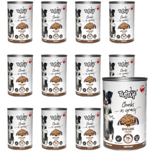 TUF TUF Meaty chunks with game - vlhké krmivo pro psy - 12x1250g