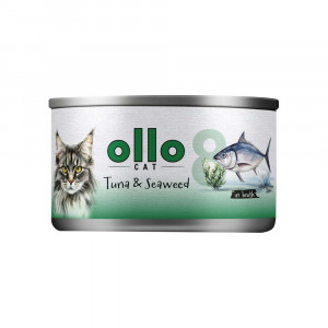 OLLO Cat nr 8 Tuna & Seaweed in broth - mokré krmivo pro kočky - 70g