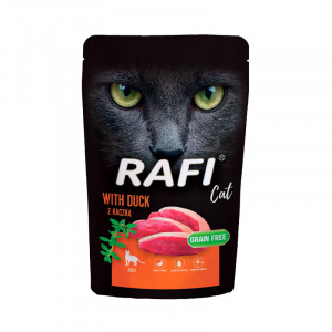 RAFI Cat Adult with duck - mokré krmivo pro kočky - 100g