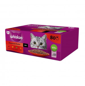 WHISKAS Classic Meals in sauce Poultry, Lamb, Beef, Chicken - mokré krmivo pro kočky - 80x85g