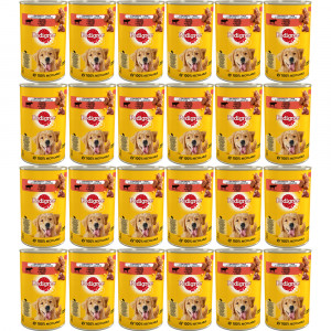 PEDIGREE Adult Hovězí ve želé – mokré krmivo pro psy – 24×400 g