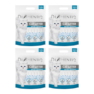 DIAMENTIQ Micro Crystals silikonové stelivo, hrudkující pro kočky – 4×3,8 l