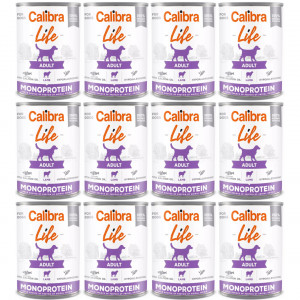 CALIBRA Dog Life Adult Monoprotein Jehněčí - mokré krmivo pro psy - 12x400g