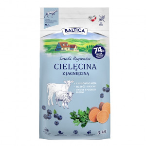 BALTICA Smaki regionów Medium and large breeds Veal with lamb - suché krmivo pro psy - 3kg