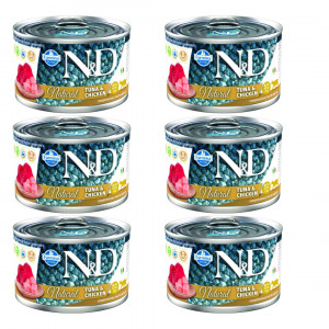 FARMINA N&D Cat Natural Tuna&Chicken - vlhké krmivo pro kočky - 6x140 g
