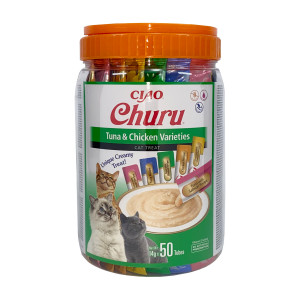 INABA Churu Varieties Chicken and tuna - pamlsek pro kočky - 50 x 14g
