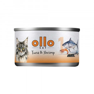 OLLO Cat nr 1 Tuna & Shrimp in broth - mokré krmivo pro kočky - 70g