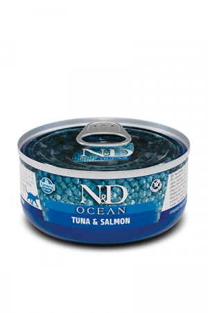 FARMINA N&D Cat Ocean Tuňák, Losos – mokré krmivo pro kočky – 70 g