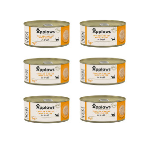 APPLAWS Chicken breast with cheese - mokré krmivo pro kočky - 6x70g 