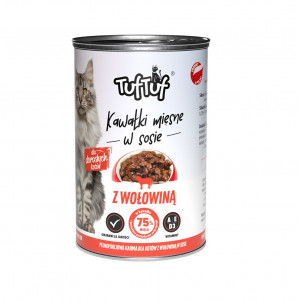 TUF TUF Pieces of meat in sauce with beef - mokré krmivo pro kočky - 415g