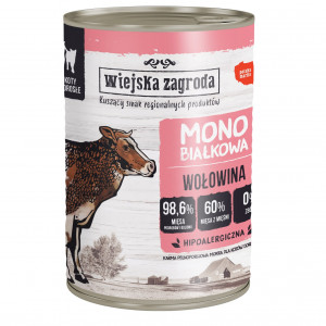 WIEJSKA ZAGRODA Monoprotein beef - mokré krmivo pro kočky - 400g