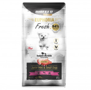 BIOFEED Euphoria Fresh Junior Mini & Small Turkey with rabbit - suché krmivo pro psy - 2kg