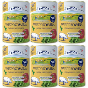 BALTICA Chutě regionů Mono Vepřové s jablkem - mokré krmivo pro psy - 6x400g