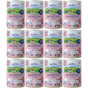 BALTICA Chutě regionů Mono Jehněčí s malinami - mokré krmivo pro psy - 12x400g