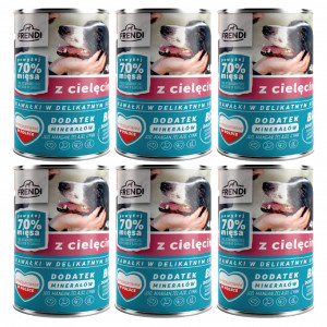 FRENDI s telecím masem kousky v jemné omáčce - mokré krmivo pro psy - 6x400g