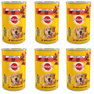 PEDIGREE Adult Hovězí ve želé – mokré krmivo pro psy – 6×400 g