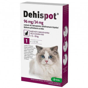 KRKA Dehispot (5 - 8kg) - kapky proti blechám a klíšťatům pro kočky – 1x1.12ml