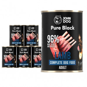 JOHN DOG Pure Black Lamb - vlhké krmivo pro psy - 6 x 400g