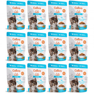 CALIBRA Cat Life pouch Kitten Salmon in gravy - mokré krmivo pro kočky - 12x85g
