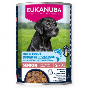 EUKANUBA Life Care Senior Rich in trout with sweet potatoes - vlhké krmivo pro psy - 400g