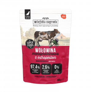WIEJSKA ZAGRODA Monoprotein Beef - vlhké krmivo pro psy - 500g