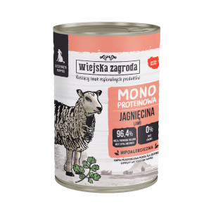 WIEJSKA ZAGRODA Puppy Lamb Mono - vlhké krmivo pro psy - 400g