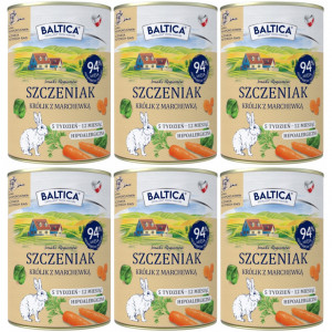 BALTICA Chutě regionů Štěně Mono Králík s mrkví - mokré krmivo pro psy - 6x400g
