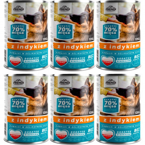 FRENDI s krůtou kousky v jemné omáčce - mokré krmivo pro psy - 6x1250g