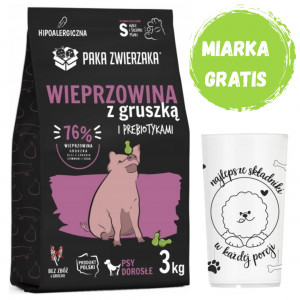 PAKA ZWIERZAKA Vepřové s hruškou S - suché krmivo pro psy - 3kg + ZDARMA