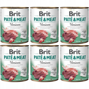 BRIT Paté & Meat Venison - vlhké krmivo pro psy - 6x800g