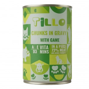 TILLO Chunks in gravy Game - mokré krmivo pro kočky - 415g