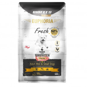BIOFEED Euphoria Fresh Adult Turkey Monoprotein XS/S - suché krmivo pro psy - 500g