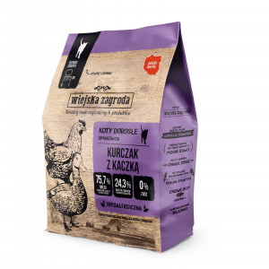 WIEJSKA ZAGRODA Chicken with duck - suché krmivo pro kočky - 400g