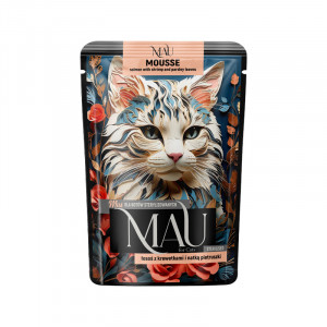 MAU Mousse Sterilised Salmon with shrimp and parsley - mokré krmivo pro kočky - 85g