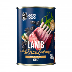 JOHN DOG Berry Line Lamb with blackberries - vlhké krmivo pro psy - 800g