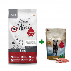 PLATINUM Adult Lamb Mini – polovlhké krmivo pro psy – 900 g + pamlsek PLATINUM Xmas-Bits Iberico 150 g ZDARMA