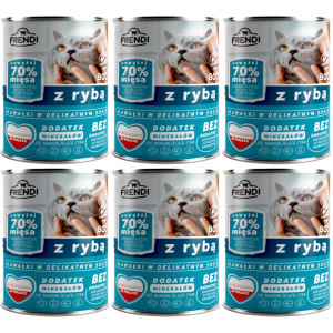 FRENDI Kousky v omáčce s rybou - mokré krmivo pro kočky - 6x800g