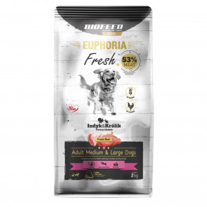 BIOFEED Euphoria Adult Medium & Large dogs Turkey with rabbit - suché krmivo pro psy - 2kg
