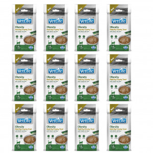 FARMINA Vet Life Cat Obesity Creamy treat with Chicken & Tuna box – pamlsek pro kočku – 12x(4x15g)