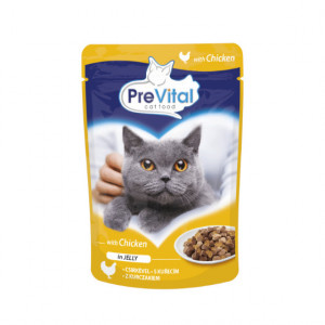 PREVITAL Chicken in jelly - mokré krmivo pro kočky - 100g