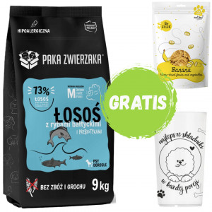 PAKA ZWIERZAKA Losos s baltskými rybami M - suché krmivo pro psy - 9kg + GRATIS